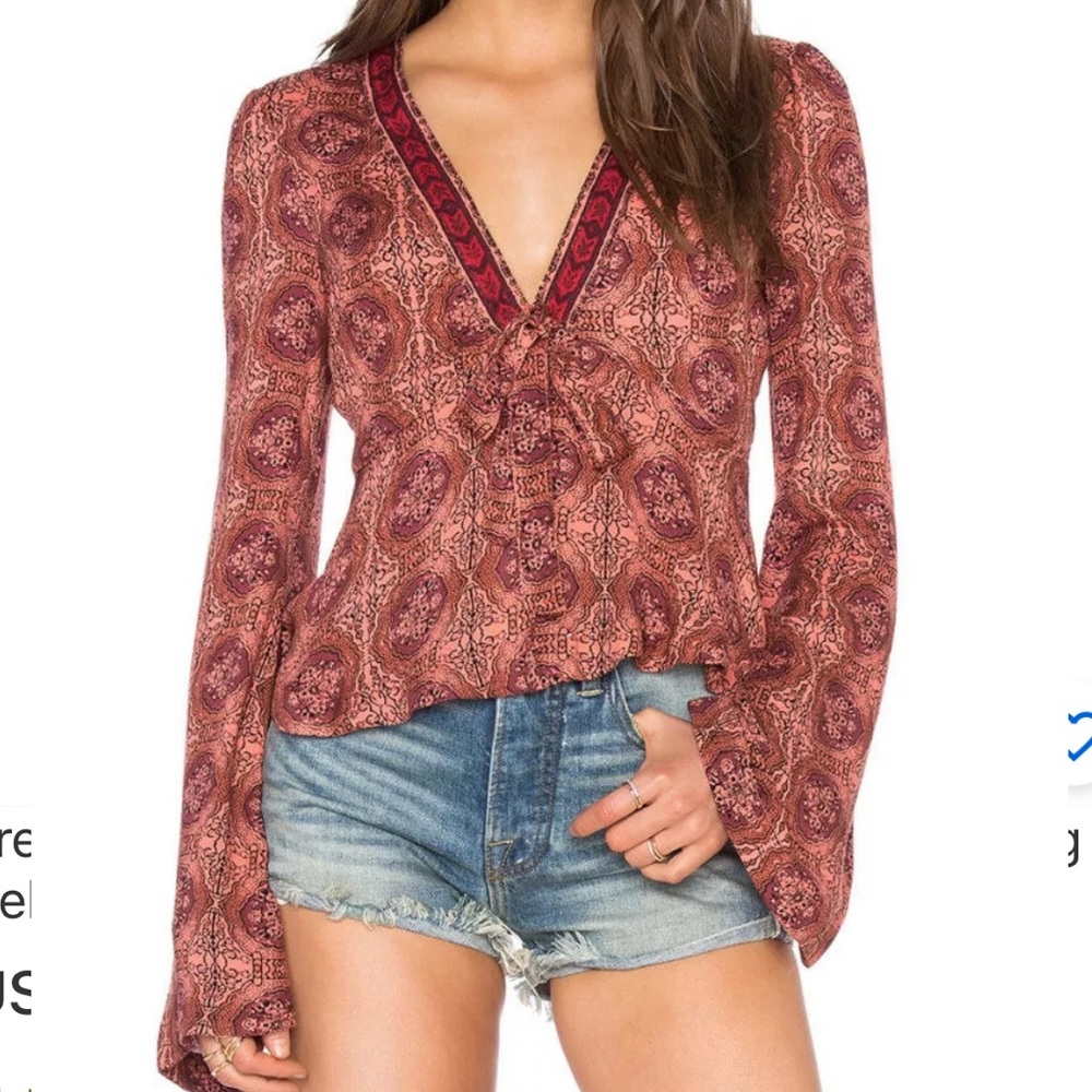 Free People Time of your life Bell Sleeves Top XS